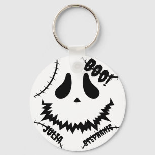Simple Happy Halloween Boo family and friends Name Keychain