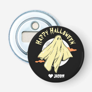 Simple Happy Halloween boo spooky ghost Bottle Opener