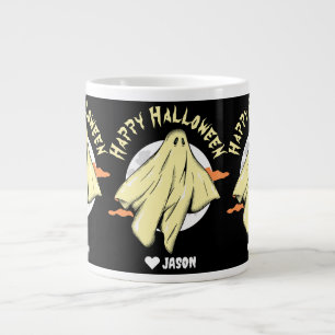 Simple Happy Halloween boo spooky ghost Large Coffee Mug