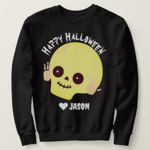 Simple Happy Halloween boo spooky pumpkin Sweatshi Sweatshirt