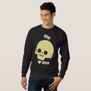 Simple Happy Halloween boo spooky pumpkin Sweatshirt