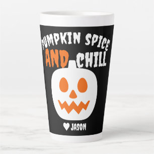 Simple Happy Halloween spooky orange pumpkin Latte Mug