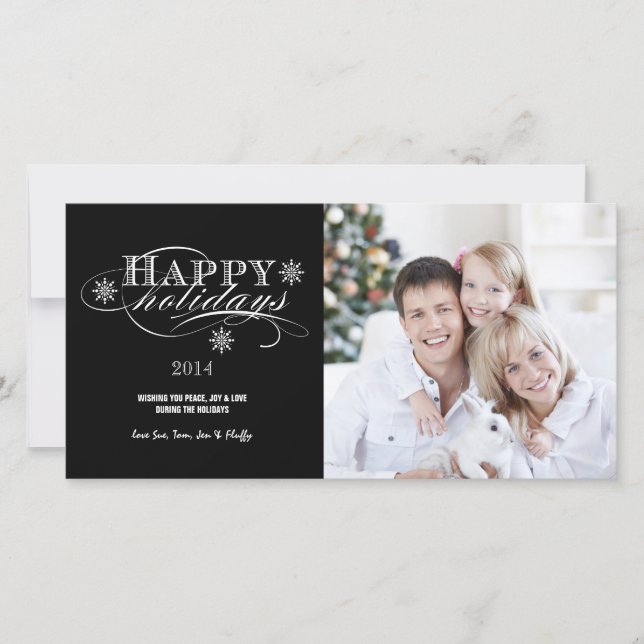 SIMPLE HAPPY HOLIDAYS 2014 HOLIDAY PHOTO CARD (Front)