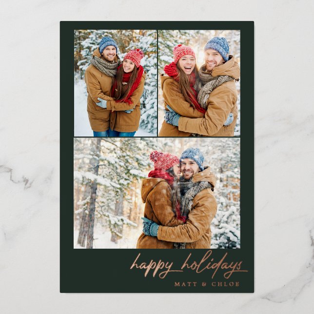 Simple Happy Holidays Christmas Multi-Photo (Front)