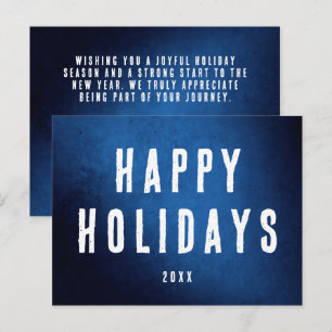 Simple Happy Holidays Logo Blue Gradient Postcard