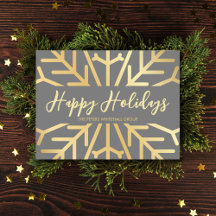 Simple Happy Holidays snowflake gold business