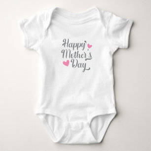 Simple Happy Mother's Day Calligraphy Bodysuit