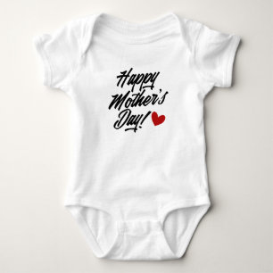 Simple Happy Mother's Day Calligraphy Bodysuit