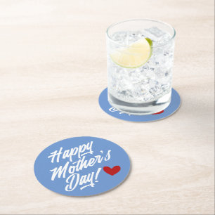 Simple Happy Mother's Day Calligraphy   Coaster