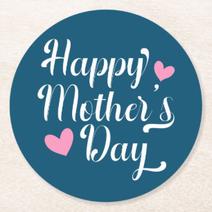 Simple Happy Mother's Day Calligraphy   Coaster