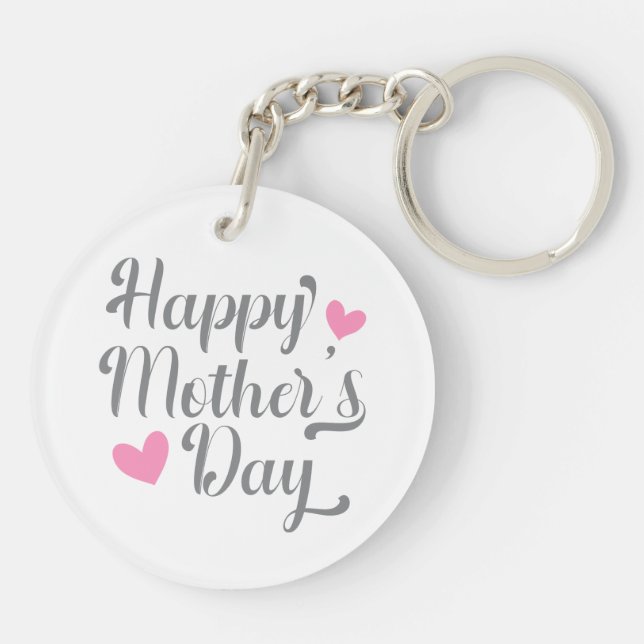 Simple Happy Mother's Day Calligraphy | Keychain (Back)