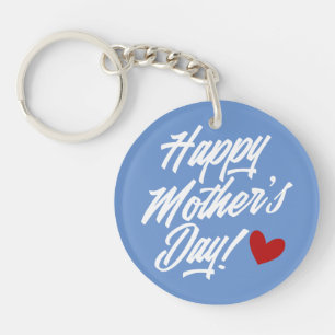 Simple Happy Mother's Day Calligraphy   Keychain