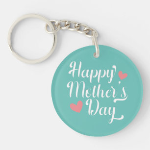 Simple Happy Mother's Day Calligraphy Keychain
