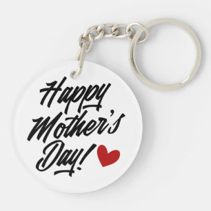 Simple Happy Mother's Day Calligraphy Keychain