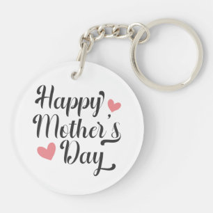 Simple Happy Mother's Day Calligraphy Keychain