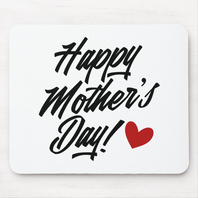 Simple Happy Mother's Day Calligraphy | Mouse Pad (Front)