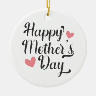 Simple Happy Mother's Day Calligraphy Ornament