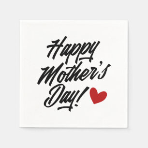 Simple Happy Mother's Day Calligraphy Paper Napkin