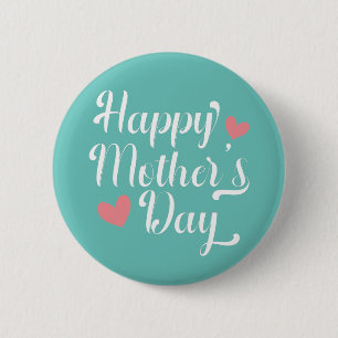 Simple Happy Mother's Day Calligraphy   Pin Button