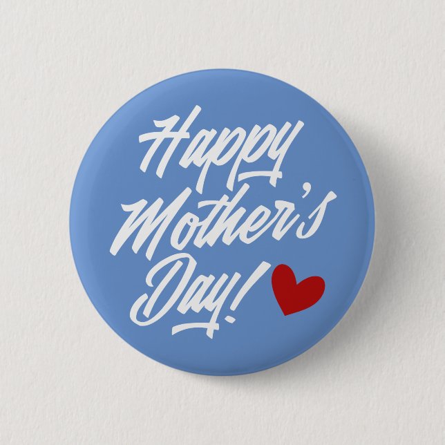 Simple Happy Mother's Day Calligraphy | Pin Button (Front)