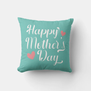 Simple Happy Mother's Day Calligraphy Throw Pillow