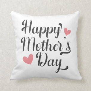 Simple Happy Mother's Day Calligraphy Throw Pillow