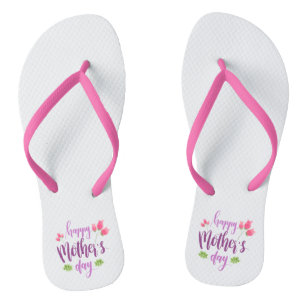 Simple Happy Mother's Day Floral   Flip Flops