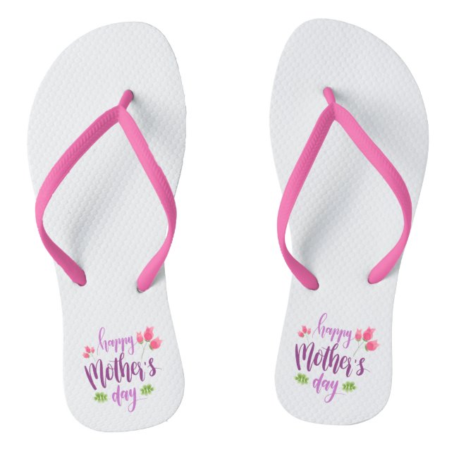 Simple Happy Mother's Day Floral | Flip Flops (Footbed)