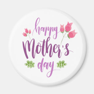 Simple Happy Mother's Day Floral   Magnet