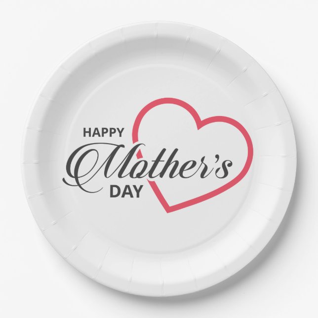 Simple Happy Mother's Day | Paper Plate (Front)