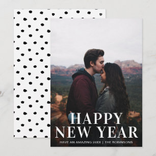 Simple Happy New Year Photo Modern Holiday Card