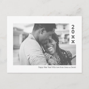 Simple Happy New Year Photo Personalized Postcard