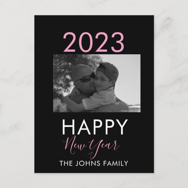 Simple Happy New Years 2023 Photo Postcard (Front)