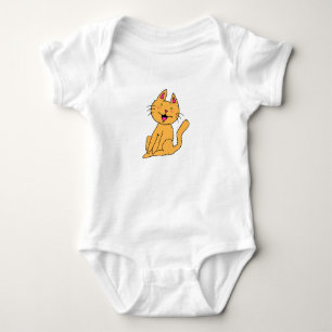 Simple Happy Orange Cat Baby Top