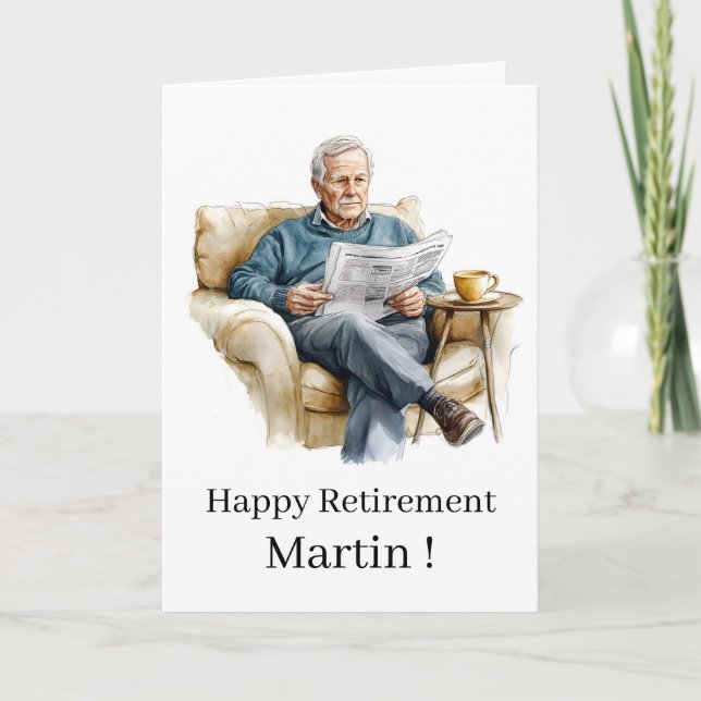 Simple Happy Retirement Congratulations Modern  Card (Front)