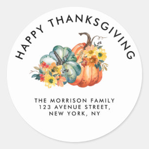 simple happy thanksgiving classic round sticker