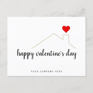 Simple Happy Valentine's Day Real Estate Farming Postcard