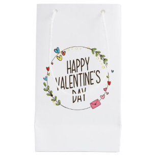 Simple Happy Valentine's Day Wreath Gift Bag