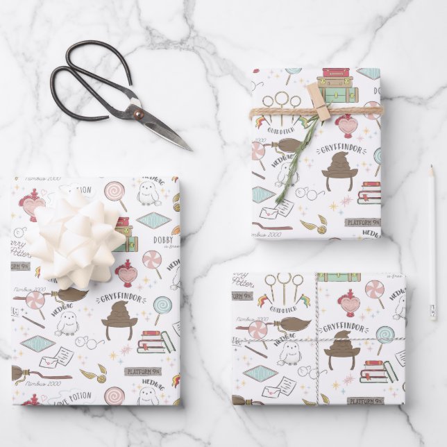 Simple Harry Potter Baby Shower Wrapping Paper Sheet (Front)