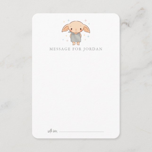 Simple Harry Potter - Dobby Baby Shower Enclosure Card (Front)