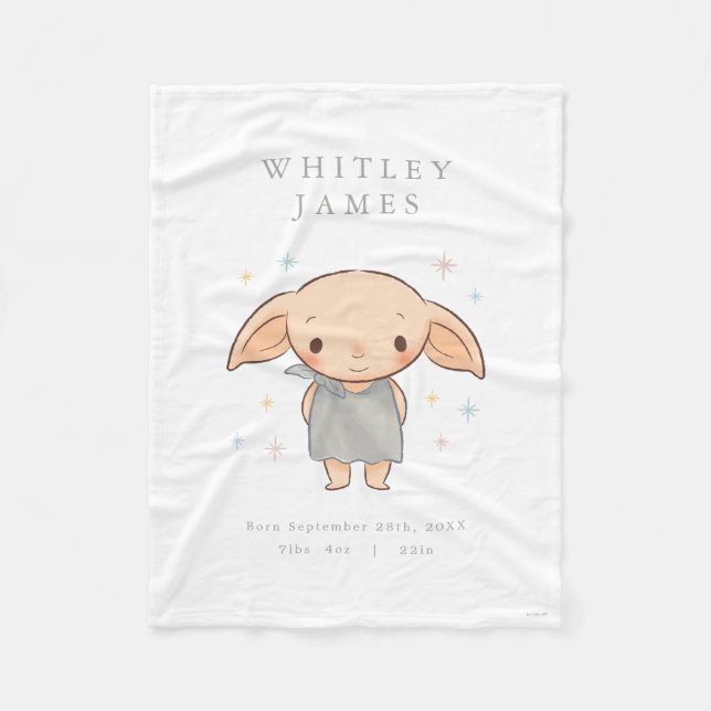 Simple Harry Potter - Dobby Baby Shower Fleece Blanket (Front)