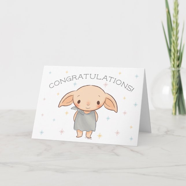 Simple Harry Potter - Dobby Congratulations Card (Front)