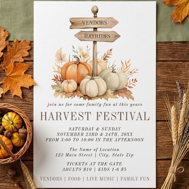 Simple Harvest Festival Pumpkin Invitation (Creator Uploaded)
