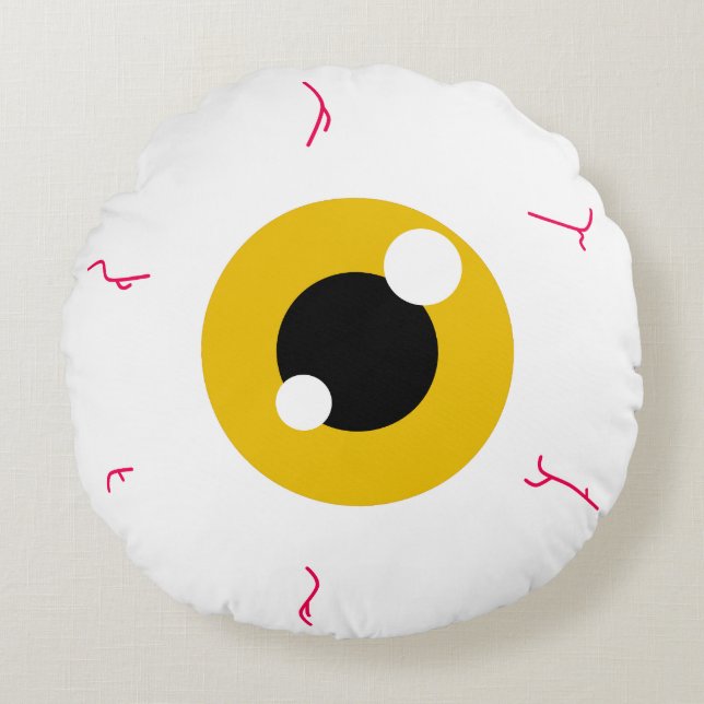 Simple Hazel Eyeball Round Pillow (Front)