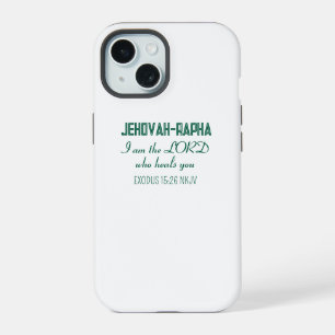 Simple Healing Faith God's Name White Minimalist iPhone 15 Case