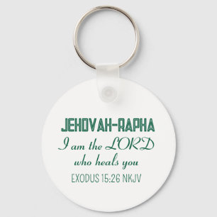 Simple Healing Faith God's Name White Minimalist Keychain