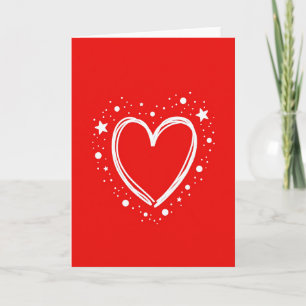 Simple Heart And Stars Card