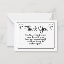 Simple Heart Cross Thank You Message For Sympathy