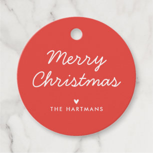 Simple Heart Custom Colour Christmas Gift Tags