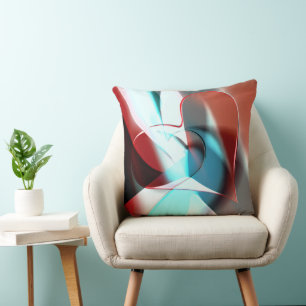 Simple heart design, crystalline tone mix in curve throw pillow